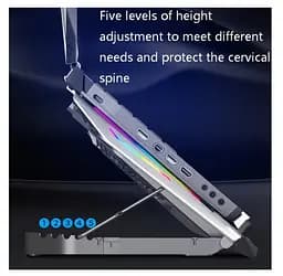 Охлаждающая подставка для ноутбука до 21 дюймов Ice Coorel N-9 RGB - мініатюра 4