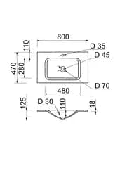 Раковина Adamant Frate 80 white 100002888, Білий - мініатюра 5