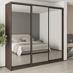 Шкаф-купе трехдверный MebelStar Уни BG 3 Зеркала 250x45x240 см Дуб ристрето (MBS-7873)