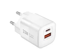 Зарядний адаптер блок живлення Wiwu Wi-U008 33 W Wall charger євровилка білий
