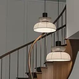 Люстра у чорному корпусі з білим абажуром Ø 50 см | Арт. PL 053-500 | Line F