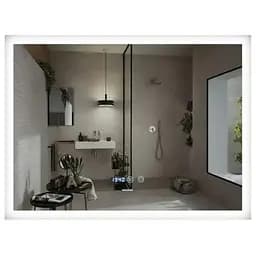 Дзеркало Mixxus FLAT MR04-80x60 з LED Touch, Anti-fog, димером, регулюванням яскравості, годинником (MI6928)