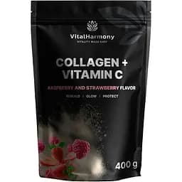 Аминокислота VitalHarmony Collagen pluc C, 400 грамм - Малина-клубника vit0003781