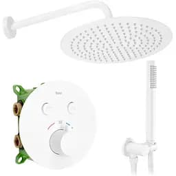 Душова система прихованного монтажу Rea Lungo Miler + Box White Matt 3 термостатом REA-P6614, Білий матовий