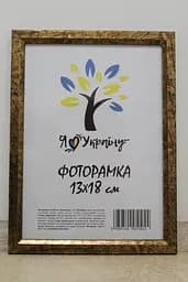 Фоторамка 13х18, зістарене золото із золотою вставкою, 1210-3055, Скло + Картон