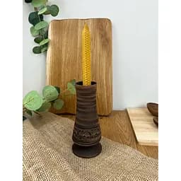 Свічник керамічний (глиняний) різьблений Декор