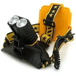 Налобний ліхтарик HPH-W647, 5W, 2*P50, 4 режими, корпус-пластик, водостійкий, ip44, живлення 2*18650, USB кабель, 6400K, BOX