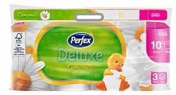 Тришаровий туалетний папір Perfex Delux Ромашка, білий, 8+2 рулони