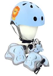 Комплект детский шлем и защита Yongkang GB24429-2009 S (5–9 лет) голубой лев (G0001885)