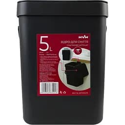 Ведро для мусора MBM My Home с крышкой 5 л антрацит (BIN-11 5L ANTHRACITE)