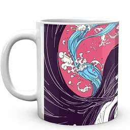 Кружка GeekLand Demon Slayer Клинок, рассекающий демонов Танджиро и Незуко Розовый фон SL 02.442 330 мл белая