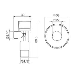 Кран приладовий кульовий SD Forte 1/2"х3/4" SF340W1520 - мініатюра 2