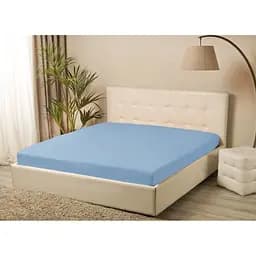 Простыня на резинке Iris Home трикотаж 200х160х25 см голубая (svt-2000022307178)