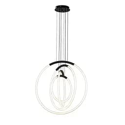 Люстра стельова LED Levistella 7812022 (300+400+500+600) BK, 46W, 3000K, чорний, сучасний стиль - мініатюра 2