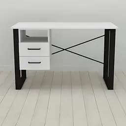 Письмовий стіл із ящиками Ferrum-decor Оскар 750x1400x600 метал Чорний ДСП Біле 16 мм (FRD-103234)