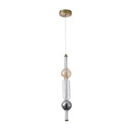 Подвесной светильник LED Levistella 788P39316 AB+SM+AM+CL, 7W, 4000K, абажур, полоски, акрил, для гостиной