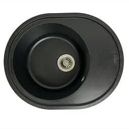 Кухонна мийка Adamant VAST чорна 610x495x200 мм, з крилом 61 см