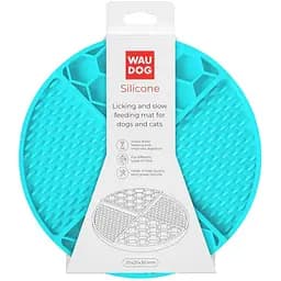 Коврик для слизывания и медленного питания Waudog Silicone 211х211х30 мм голубой