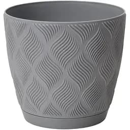 Горщик для квітів Form-Plastic Flow-19 з підставкою 3.55 л сірий (5025-040)