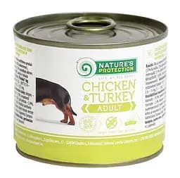 Влажный корм для взрослых собак всех пород с курицей и индейкой Nature's Protection Adult Chicken&Turkey 200 г