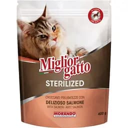 Сухой корм для стерилизованных кошек Migliorgatto Sterilized с лососем 400 г