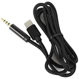 Кабель AUX Type-C-TRRS Audio 3.5мм Male/Male 1м Black