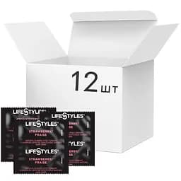 Презервативи LifeStyles Strawberry ароматизовані 12 шт. (ROZ6501053474)