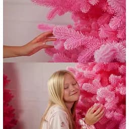 Ялинка штучна Hvoya Super Lux Marshmallow Pink 220 см засніжена - мініатюра 9