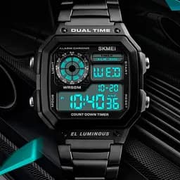 Чоловічий годинник Skmei 1335 Ripple Black - мініатюра 7