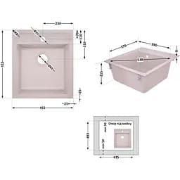 Кухонна мийка Lidz 460х515/200 COL-06 бежева (LIDZCOL06460515200) - мініатюра 7