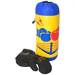 Боксёрский набор груша с перчатками желтый (M 6122)