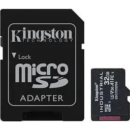 Карта пам'яті Kingston 32GB microSDHC Industrial C10 A1 pSL C Card + SD Adapter SDCIT2/32GB (SDCIT2/32GB)