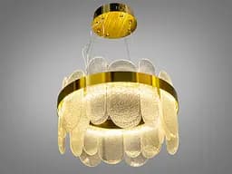 Підвісна люстра Diasha 803/400SGD кругла LED-модель із золотим ободом, потужність 77 Вт, діаметр 38 см - мініатюра 2