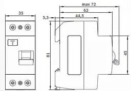 Пристрій захисного відключення 1P+N 32А 30мА AC електромеханічний ПЗВ ECOHOME (ECO020010003) - мініатюра 6