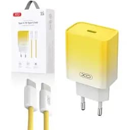 Зарядний пристрій XO CE18 30 ват набір із кабелем Type-C - Type-C yellow