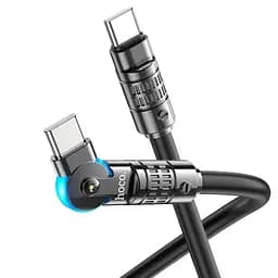 Кабель угловой Hoco U118 Type-C to Type-C 1,2 м поворотный 90 градусов