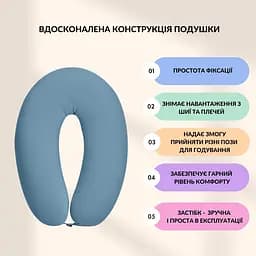 Подушка для вагітних та годування Sei Design трикотаж гіпоалергенна, наволочка з бавовни на блискавці м'ята 30 х 190 см (8000036178*004) - мініатюра 2