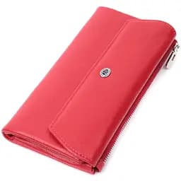 Портмоне для жінок з блоком для карт з натуральної шкіри ST Leather 22699 червоне