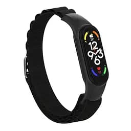 Ремінець для Xiaomi Mi Band 7/6/5/4, чорний, AlpinaStyle Band, тканинний поліестеровий ремінець для фітнес браслета, дихаючий, для активного відпочинку та спорту, ArmorStandart (ARM64987) - мініатюра 2