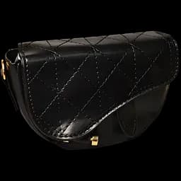 Дитяча сумка на ланцюжку з екошкіри 16х11х5 см чорна (24-328)