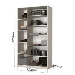 Шафа 3-дверна MebelStar Оскар Gloss BL-B, 4 додаткові полиці 120x52x220 см Антрацит/Антрацит (MBS-5215) - мініатюра 3