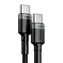 Кабель Baseus Cafule Cable Type-C to Type-C 100W 2m CATKLF-ALG1 Black-Grey - мініатюра 2