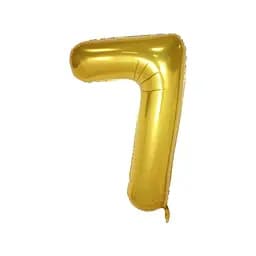 Шар воздушный фольгированный (102 см) Цифра 7 золото