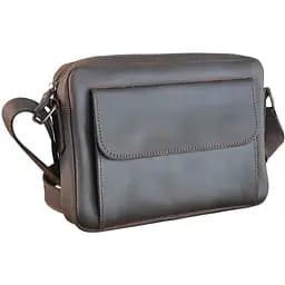 Чоловіча шкіряна сумка крос боді GS 19 x 25 x 5 см коричнева (БГ 001 кор) 250
