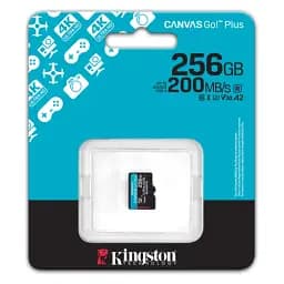 Карта пам'яті microSDXC, 256Gb, Kingston Canvas Go! Plus, Class 10 UHS-I U3 V30 A2, без адаптера, до 200/160 МБ/с (SDCG4/256GBSP) - мініатюра 3