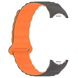 Ремінець Dual-color Magnetic для Xiaomi Mi Band 9/8/10 Gray / Orange - мініатюра 3