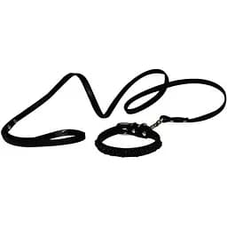 Нашийник з повідцем для собак Croci Vanity Pearls SM екошкіра, чорний