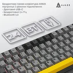 Клавиатура игровая механическая Ajazz AK-820 MAX PLUS Wireless Black RGB Day Dream Switch Hot-Swap 2.4G/Bluetooth/USB - мініатюра 3