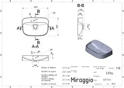 Умивальник Miraggio LIFOU (0000650) Miramarble, Глянцевий, Врізний, Білий - мініатюра 2