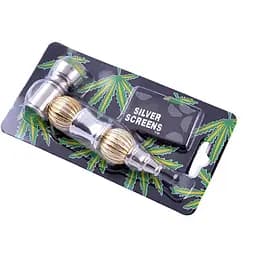 Трубка курительная металлическая HL-YD-324 Silver Gold (15656)